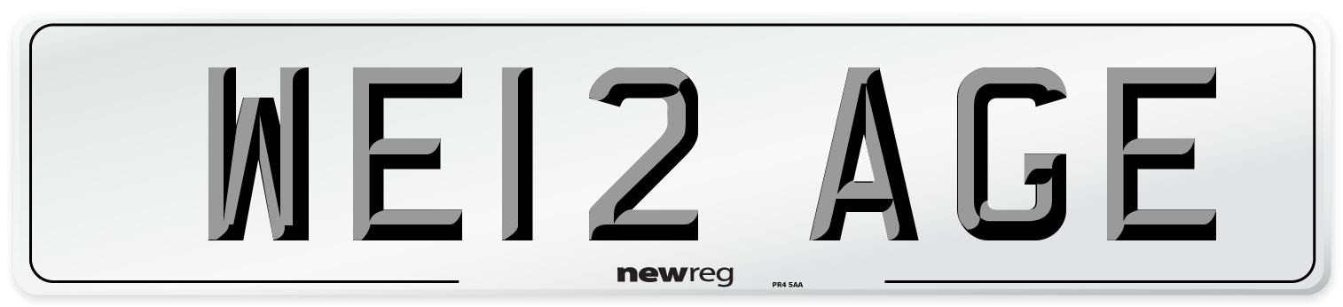 WE12 AGE Number Plate from New Reg